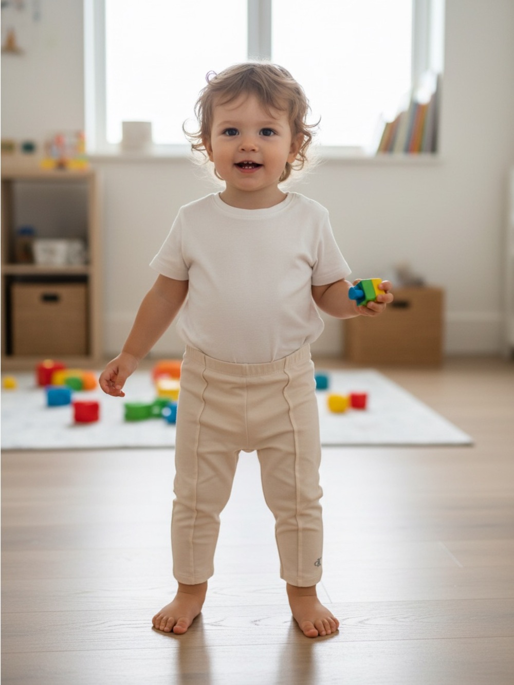Calvin Klein Jeans Cream Toddler Pants
